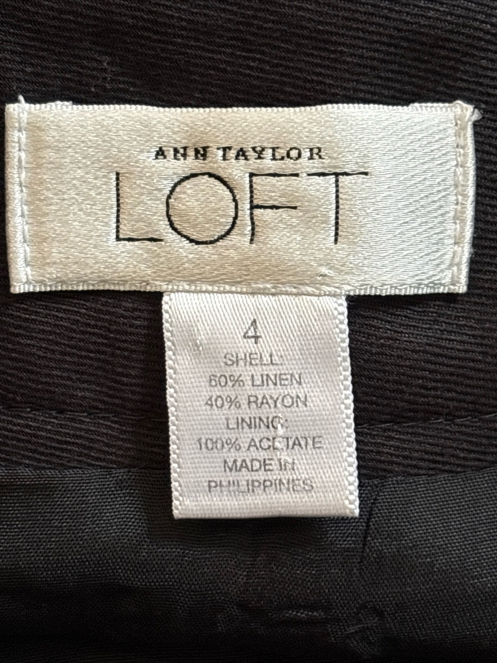 Ann Taylor Loft Flounce Skirt Linen Blend Midi Black Women’s Size 4 Lined Classy - Picture 5 of 9